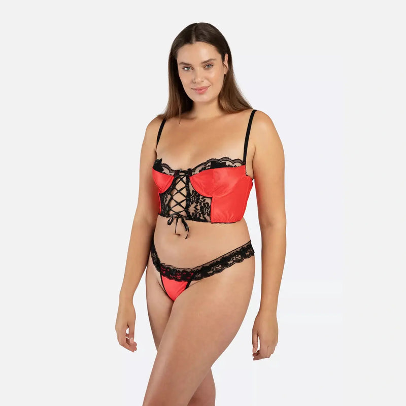 Gaelle - Seductive Bustier Set - Red - Christine le Duc