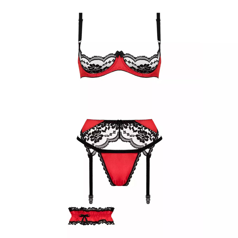 Gush - 3-delige bh set - Rood - Christine le Duc